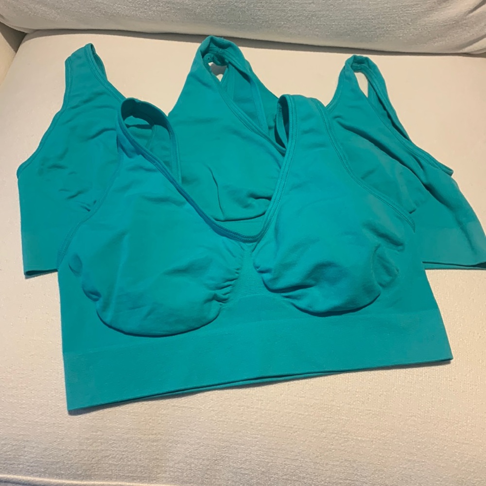 3 Teal bralettes - Shear Shapewear